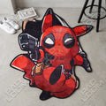 Deadpool Pikachu shaped area rug, die-cut anime rug