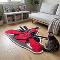 Deadpool shaped area rug, die-cut gaming room rug