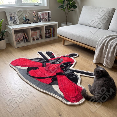 Deadpool Rug - Shaped Gaming Room Area Rug