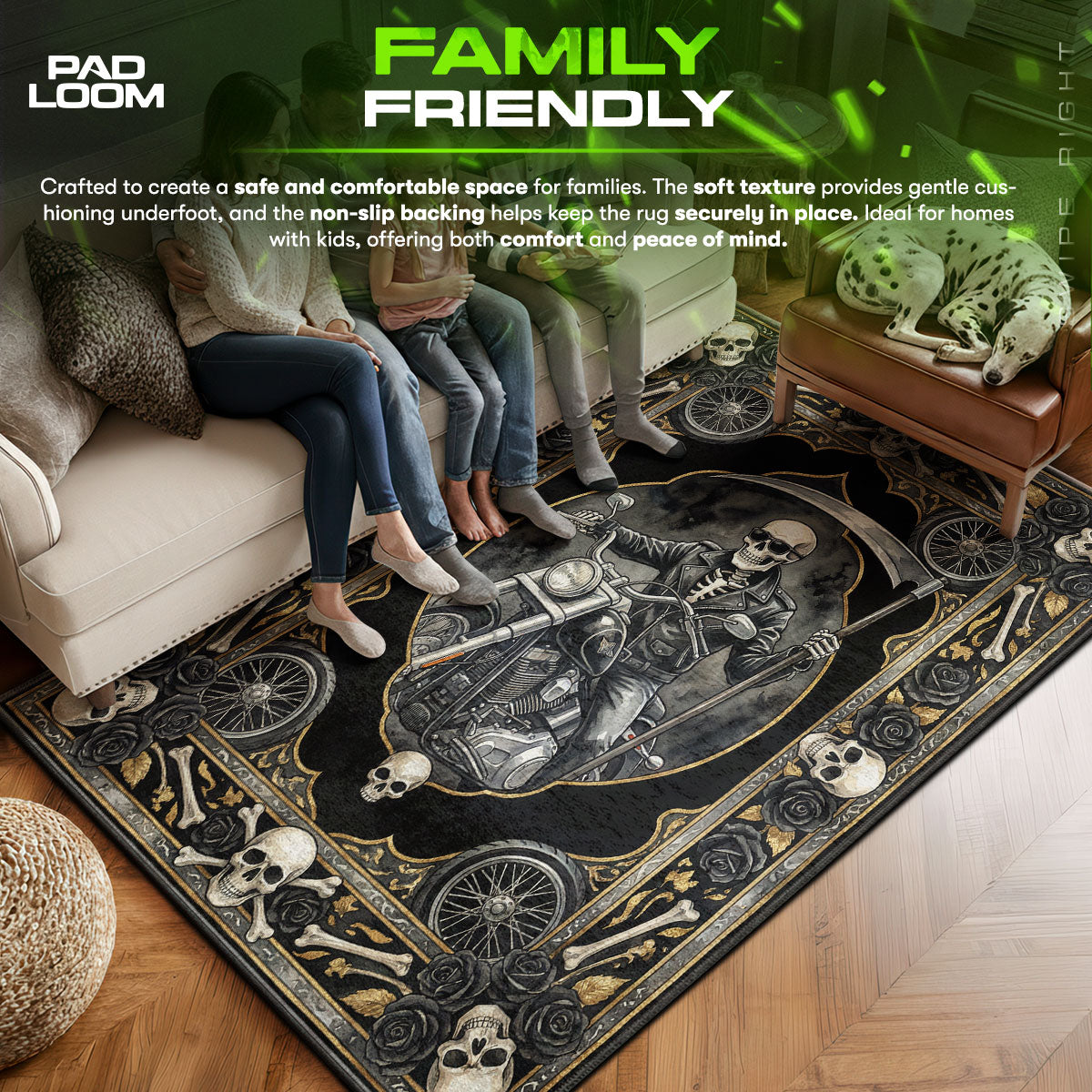 Area character design printed on rug