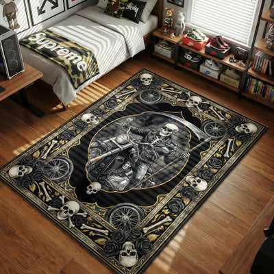 Death Motorcycle Rug — Regular Show Cartoon Area Rug