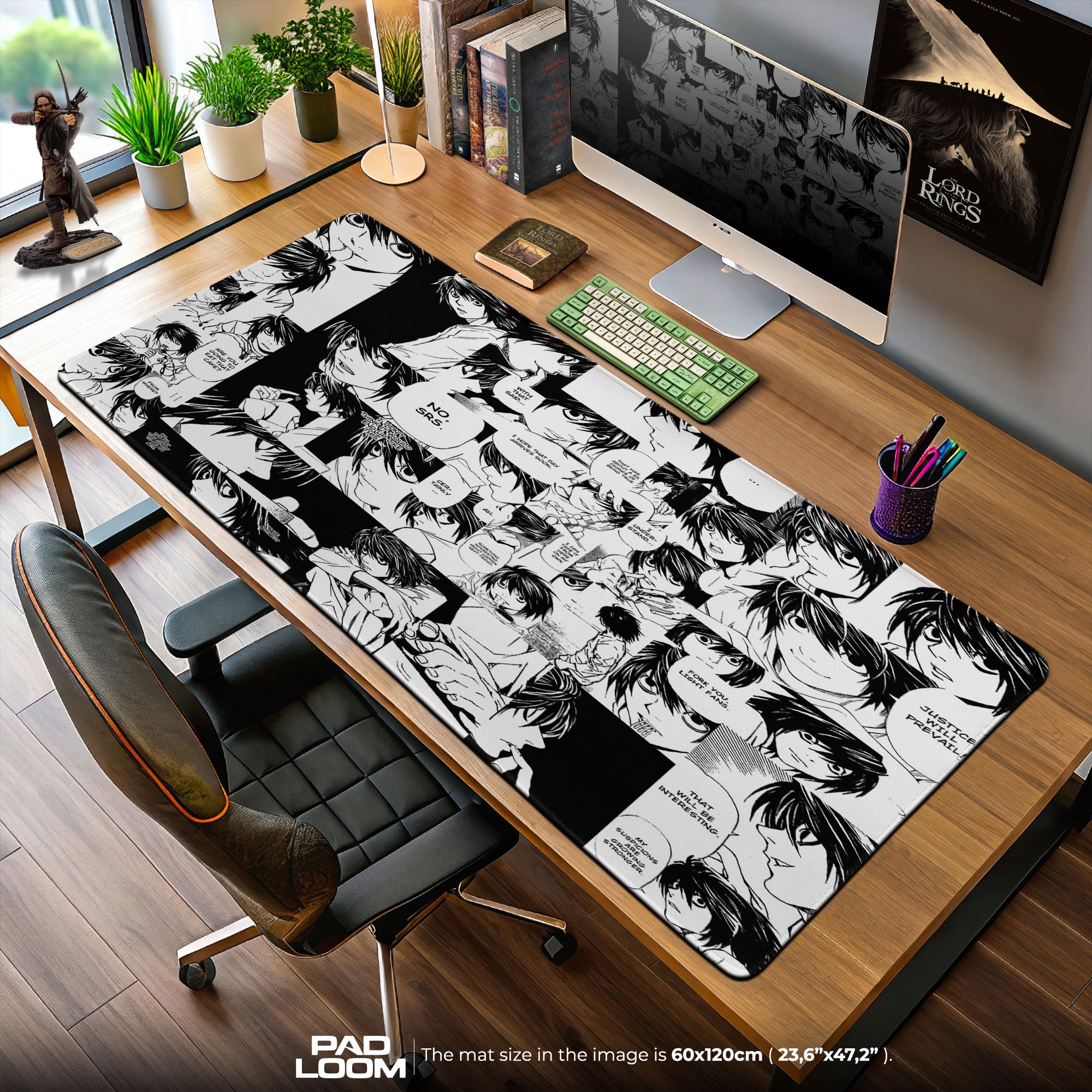 Death Note L Mouse Pad, Anime Detective Desk Mat