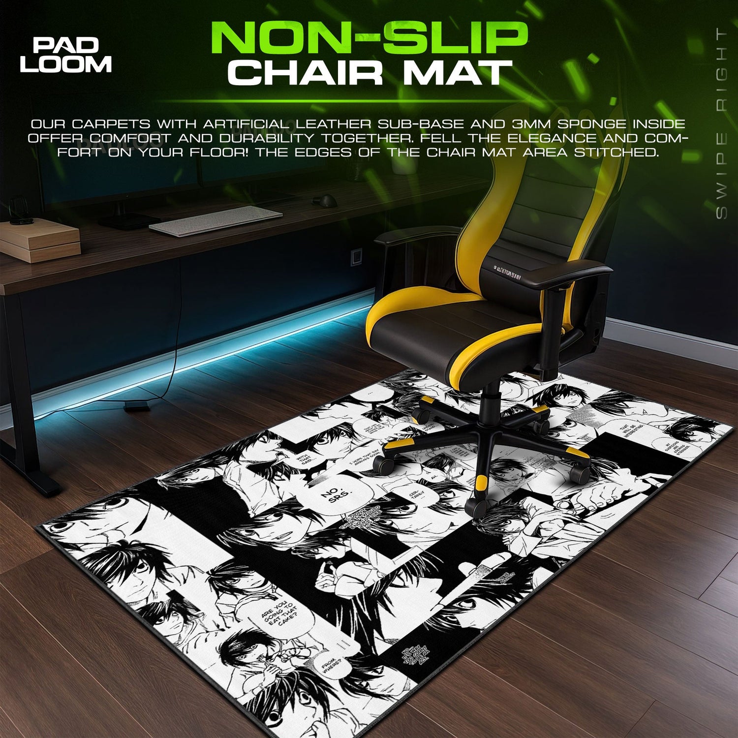 Death Note L Mouse Pad, Anime Detective Desk Mat Padloom