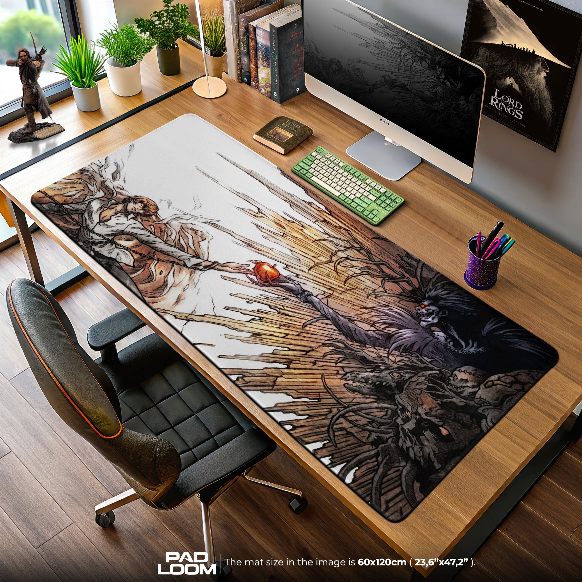 Death Note Light and Ryuk Mouse Pad, Anime Creation Desk Mat