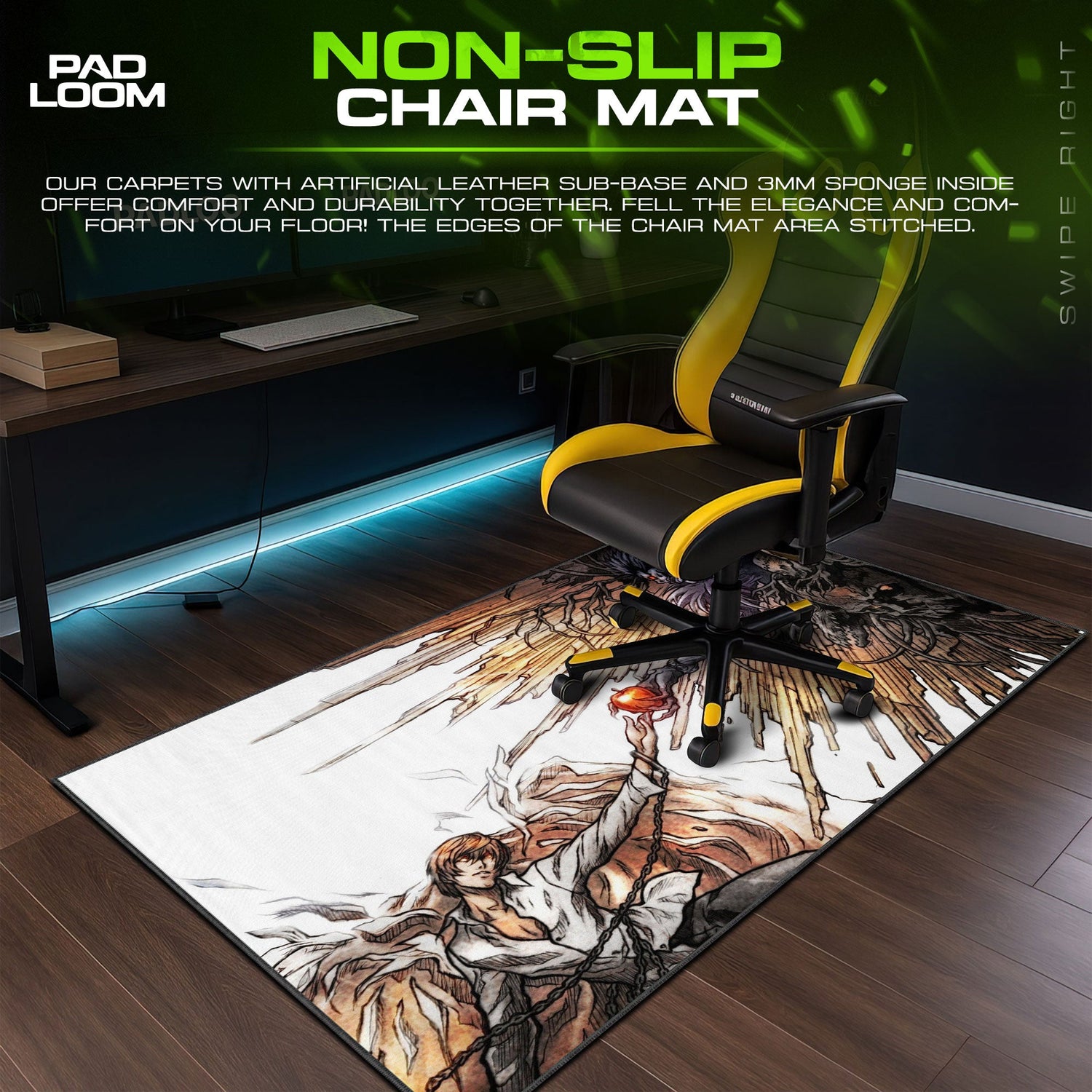 Death Note Light and Ryuk Mouse Pad, Anime Creation Desk Mat Padloom