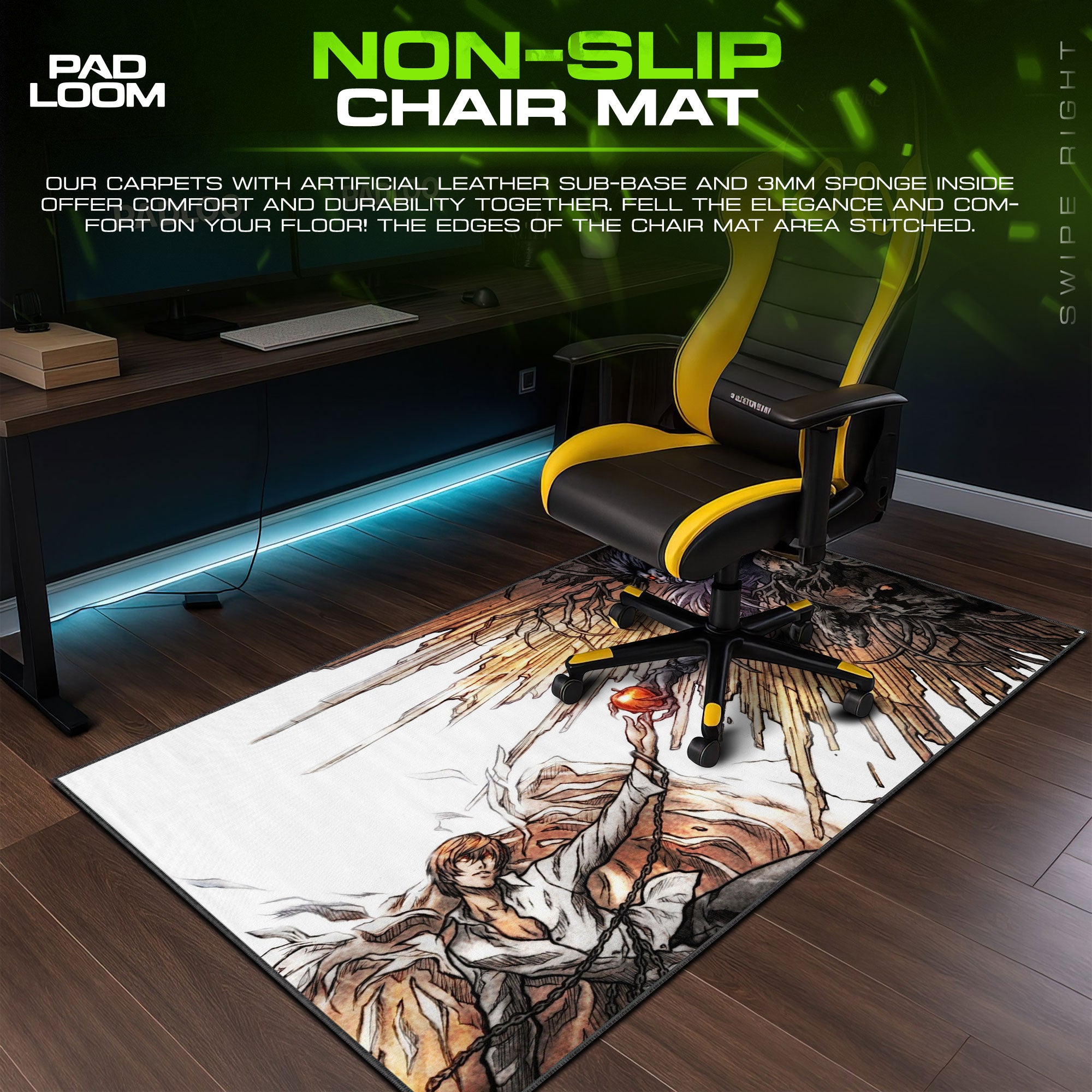 Death Note Light and Ryuk Mouse Pad, Anime Creation Desk Mat