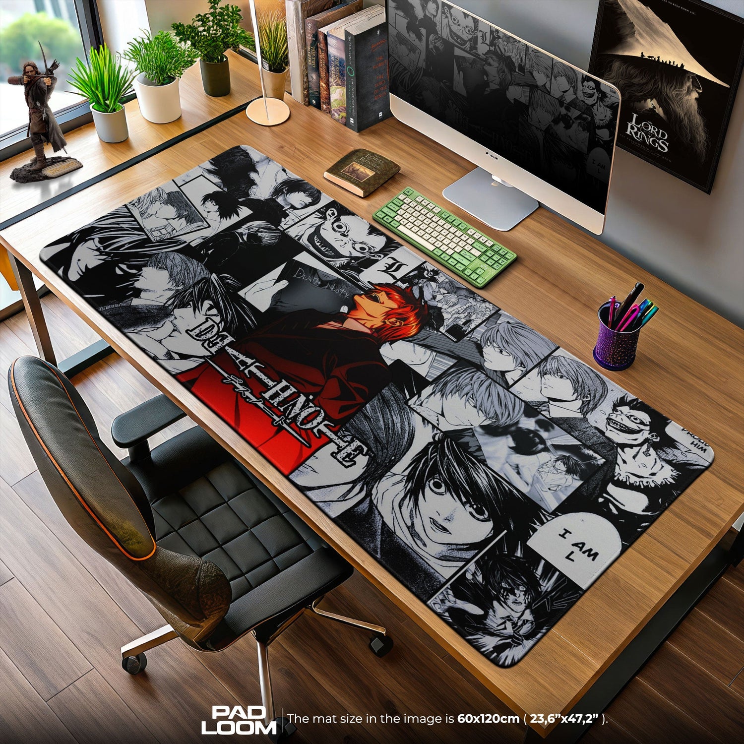 Tongyundacheng Death Note Mouse Pad Gaming Mouse Mat, Anime Death Note Character Printed Mouse Mat Non-slip Rubber Base Computer Keyboard Mat for Gaming Office, 800x300mm Tongyundacheng Death Note Mouse Pad Gaming Mouse Mat, Anime Death Note Character Printed Mouse Mat Non-slip Rubber Base Computer Keyboard Mat for Gaming Office, 800x300mm