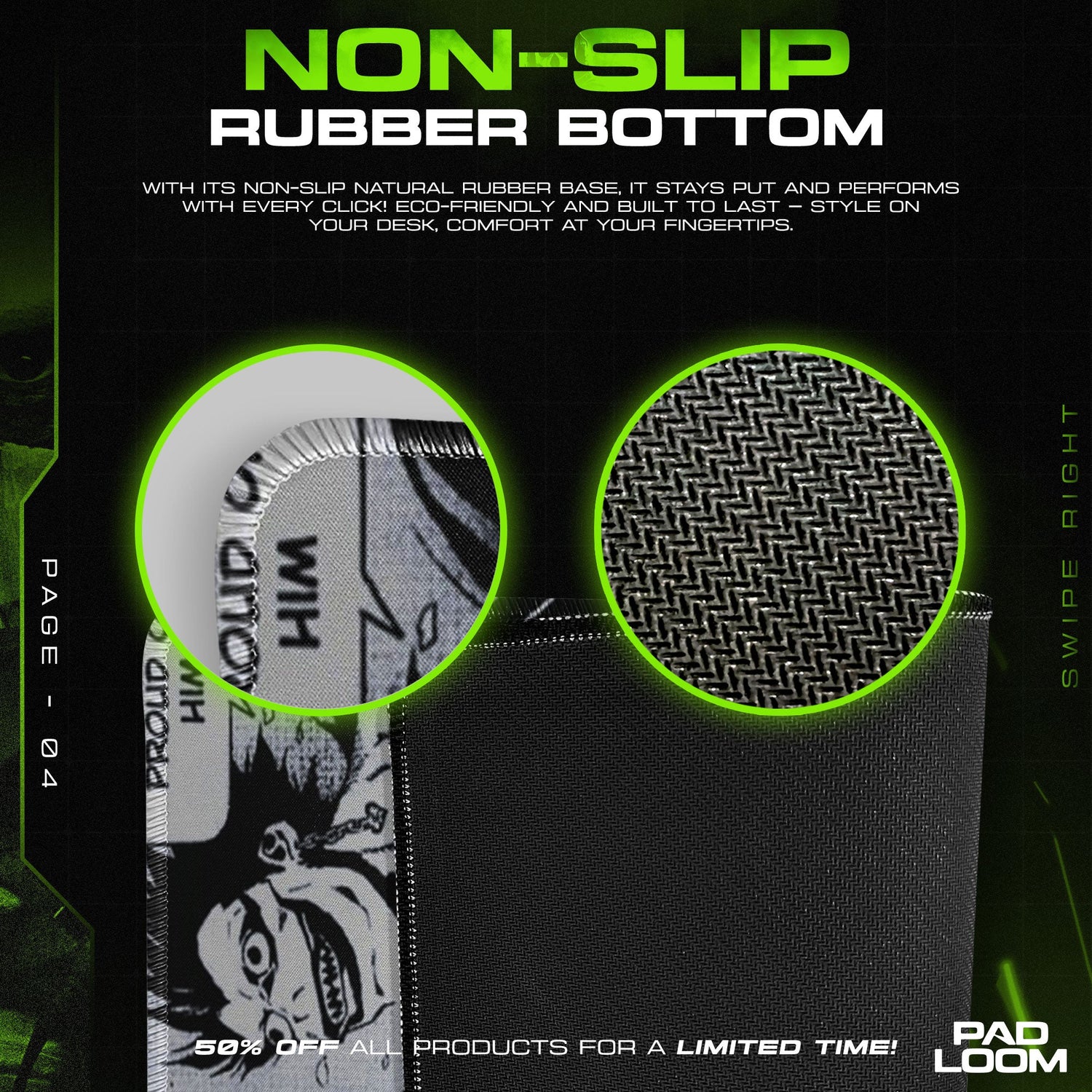 Death Note Light Yagami Mouse Pad, Anime Shadow Desk Mat Padloom