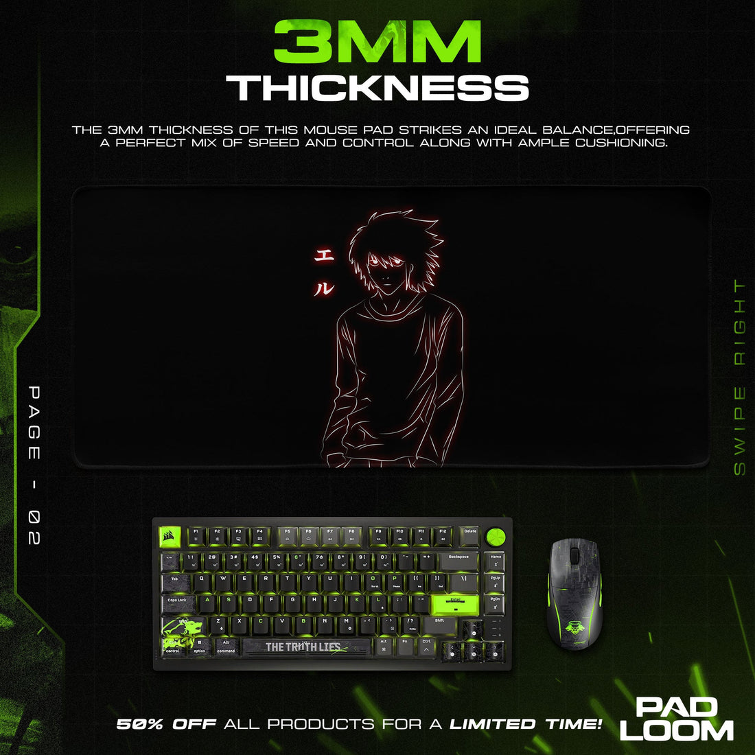 Death Note Mouse Pad - The Detective’s Shadow Anime Desk Mat Padloom