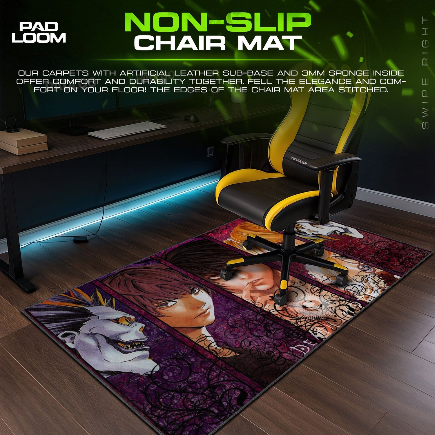 Death Note Mouse Pad - Web of Judgment Anime Desk Mat Padloom