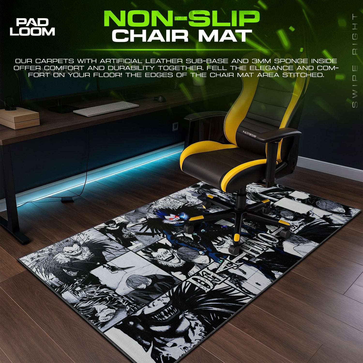 Death Note Ryuk Mouse Pad, Anime Shinigami Desk Mat Padloom