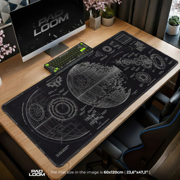 Death Star Blueprint Mouse Pad - Star Wars Desk Mat