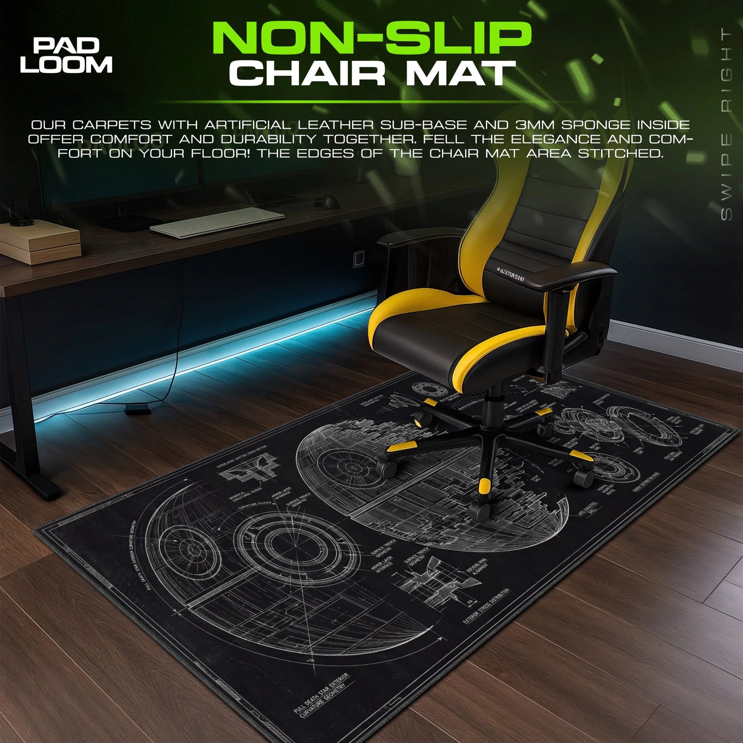 Death Star Blueprint Mouse Pad - Star Wars Desk Mat