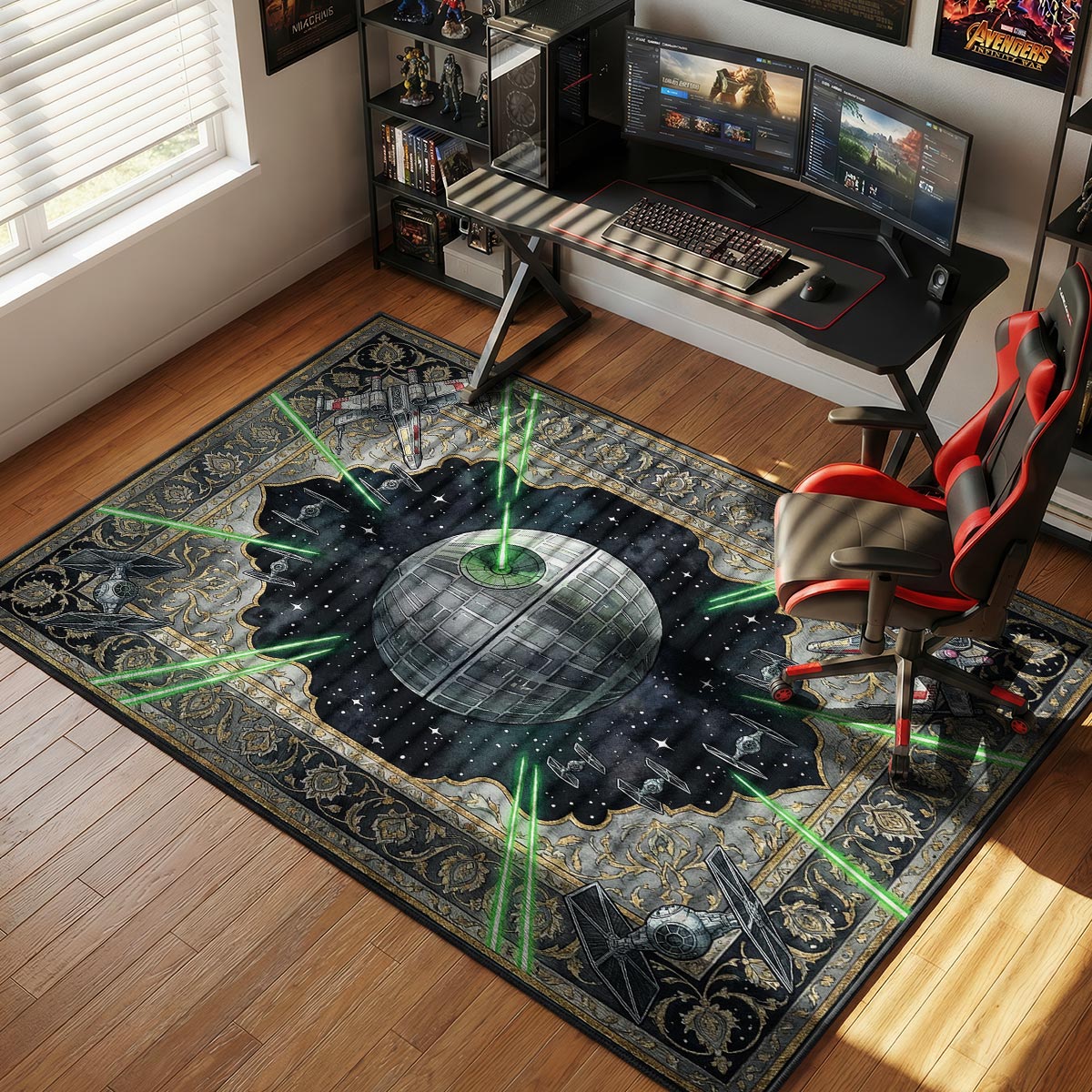 Death Star Battle Star Wars Room rug — main product view