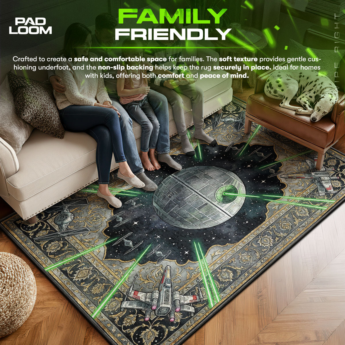 Death area rug showing full Space artwork