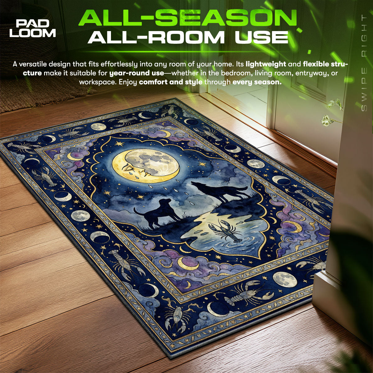 Detailed close-up of Death rug pattern