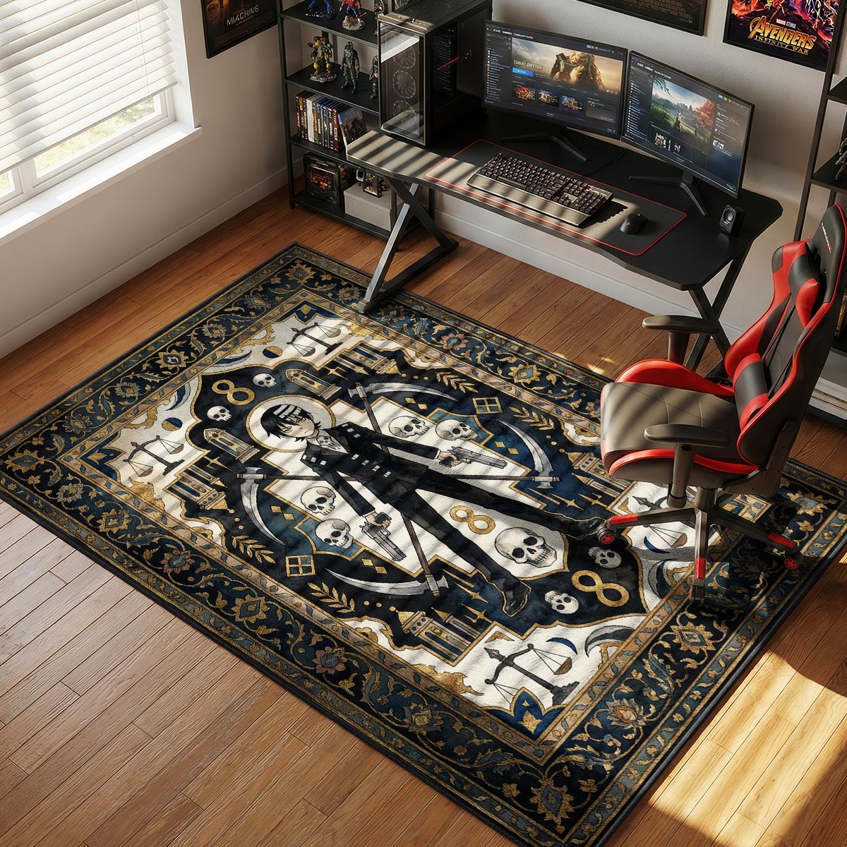 Death Kid Symmetry Soul Eater Chair rug — main product view
