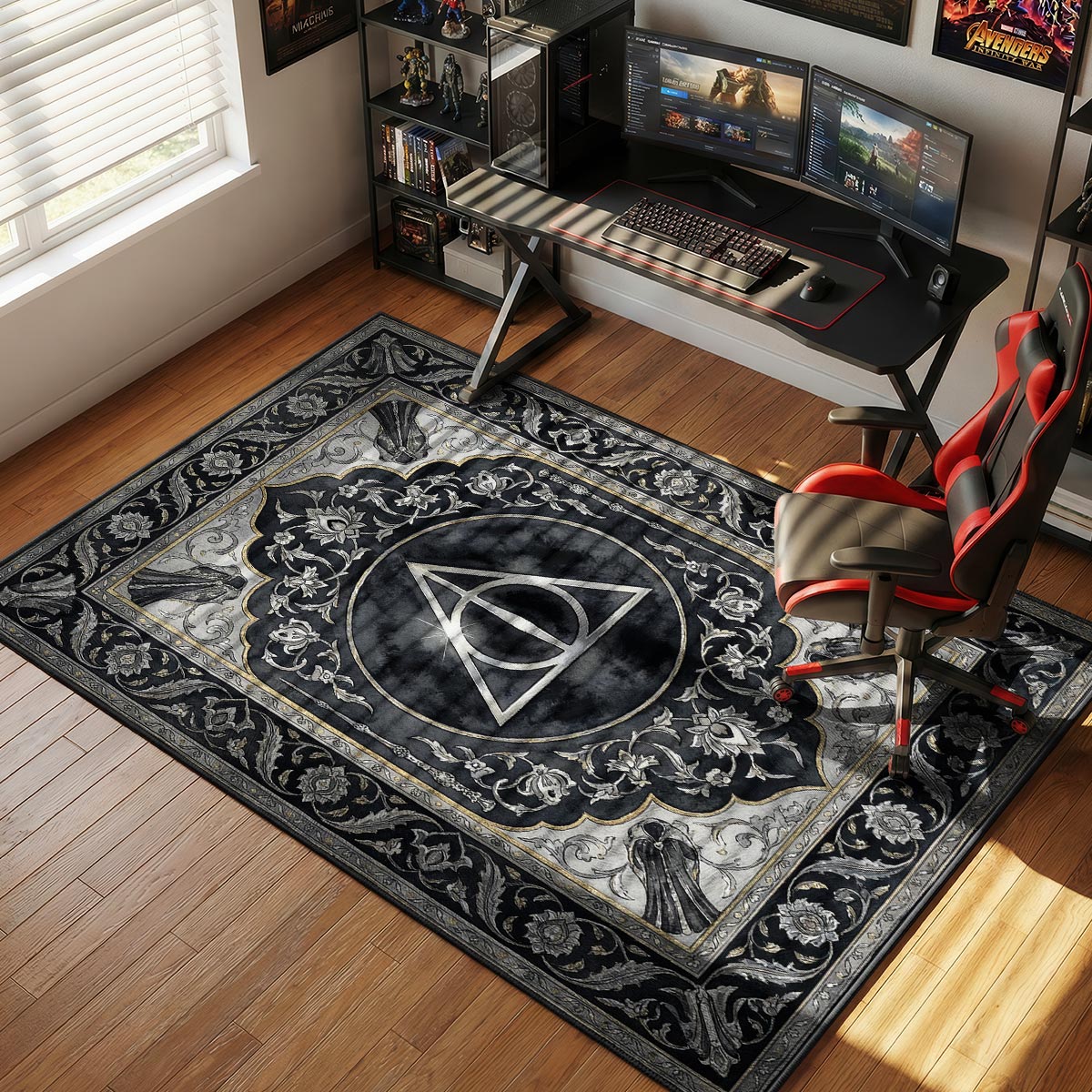 Deathly Hallows Dark Magic Harry Potter Room rug — main product view