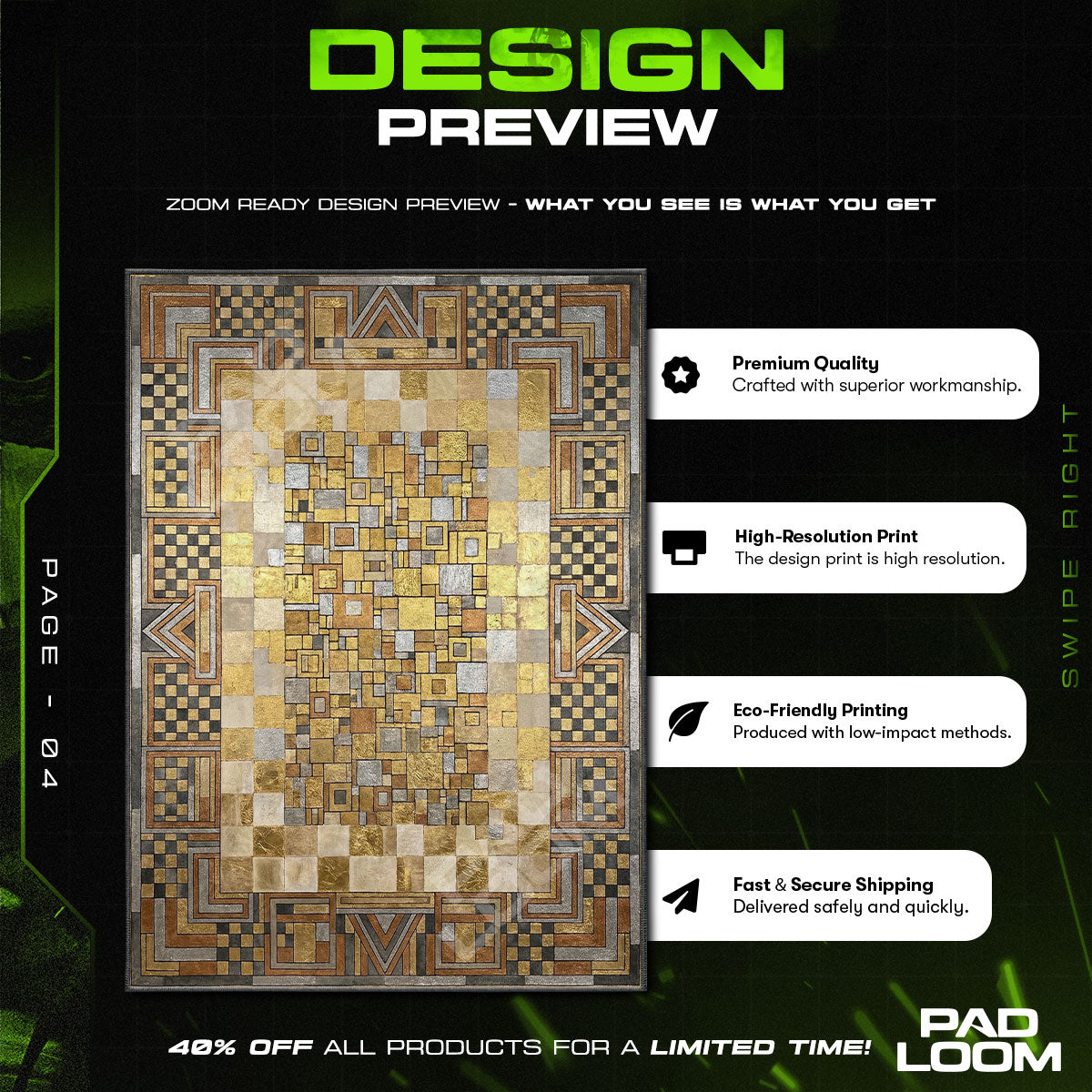 Deco Gold Framework Art Deco Geometric Area rug — main product view