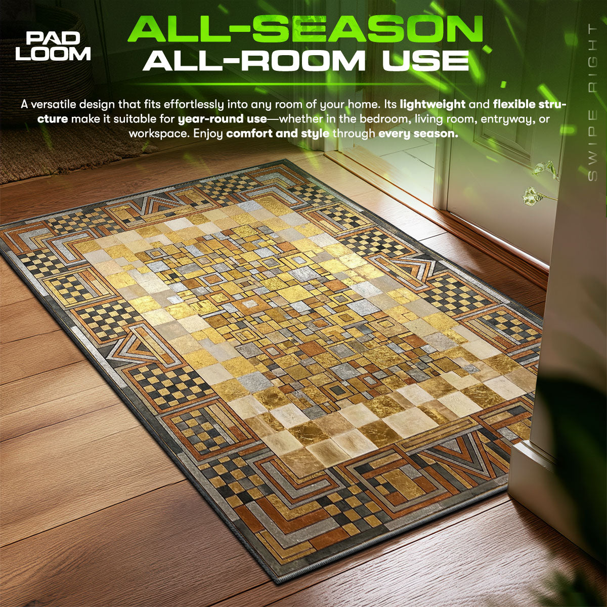 Detailed close-up of Deco rug pattern