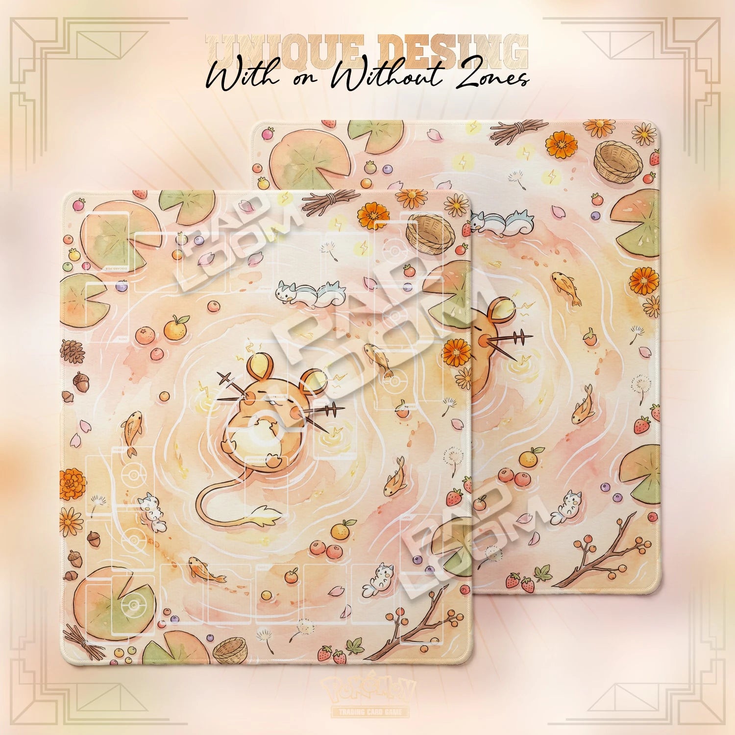 Dedenne Static Playmat - 2 Player Pokemon TCG Mat