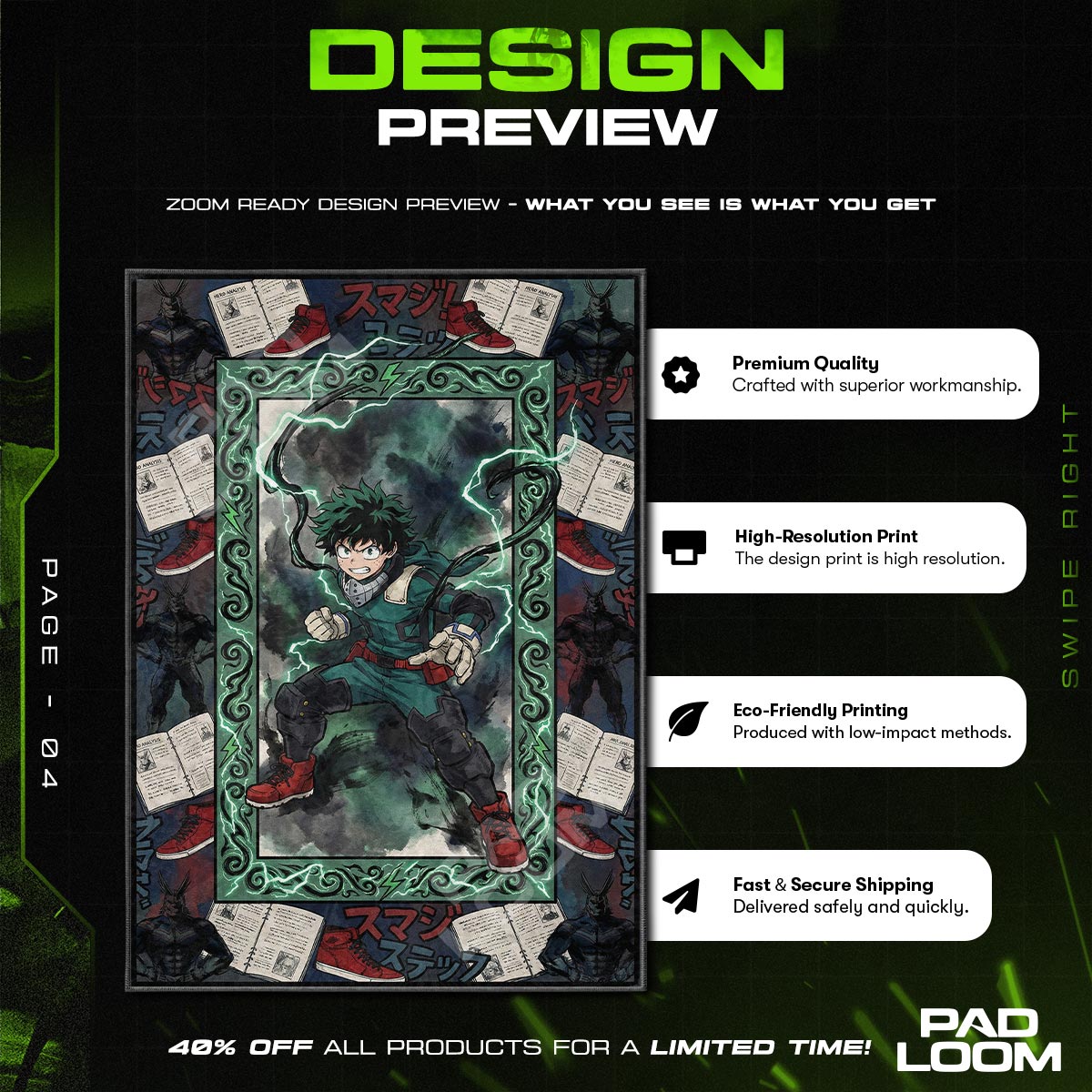 Chair character design printed on rug