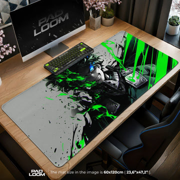 Deku Emerald Splatter Mouse Pad - MHA Desk Mat