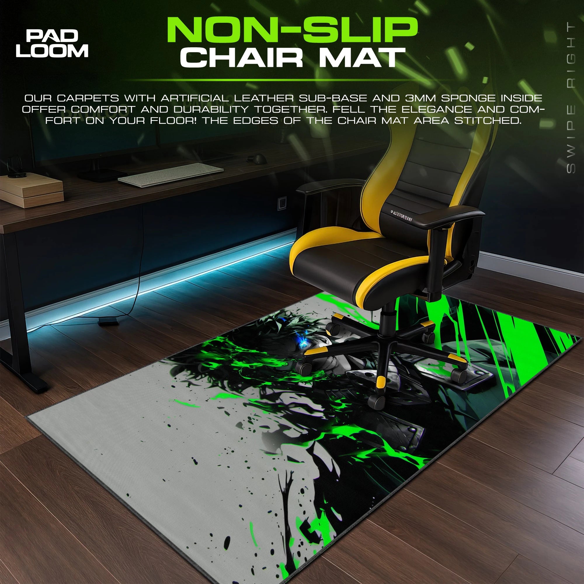 Deku Emerald Splatter Mouse Pad - MHA Desk Mat