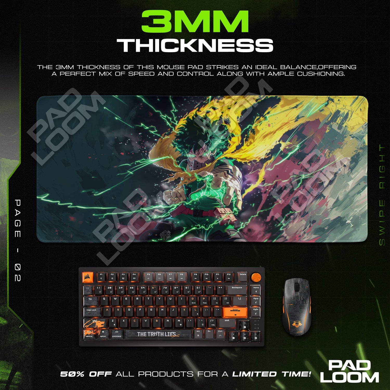Deku Full-Tilt Surge Mouse Pad - MHA Desk Mat