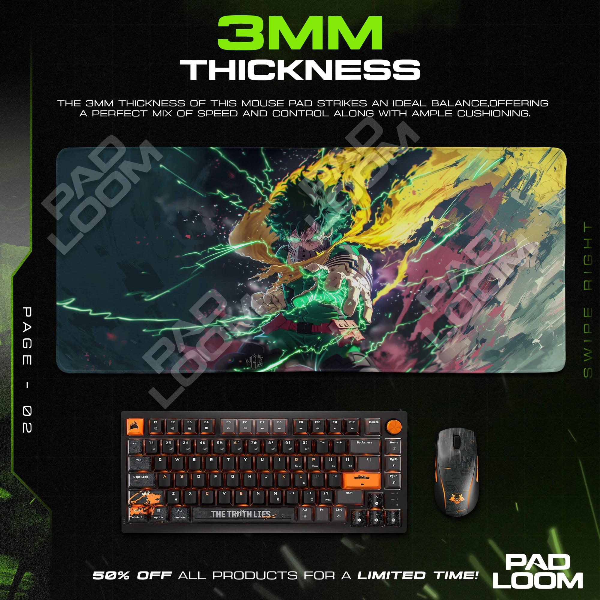 Deku Full-Tilt Surge Mouse Pad - MHA Desk Mat
