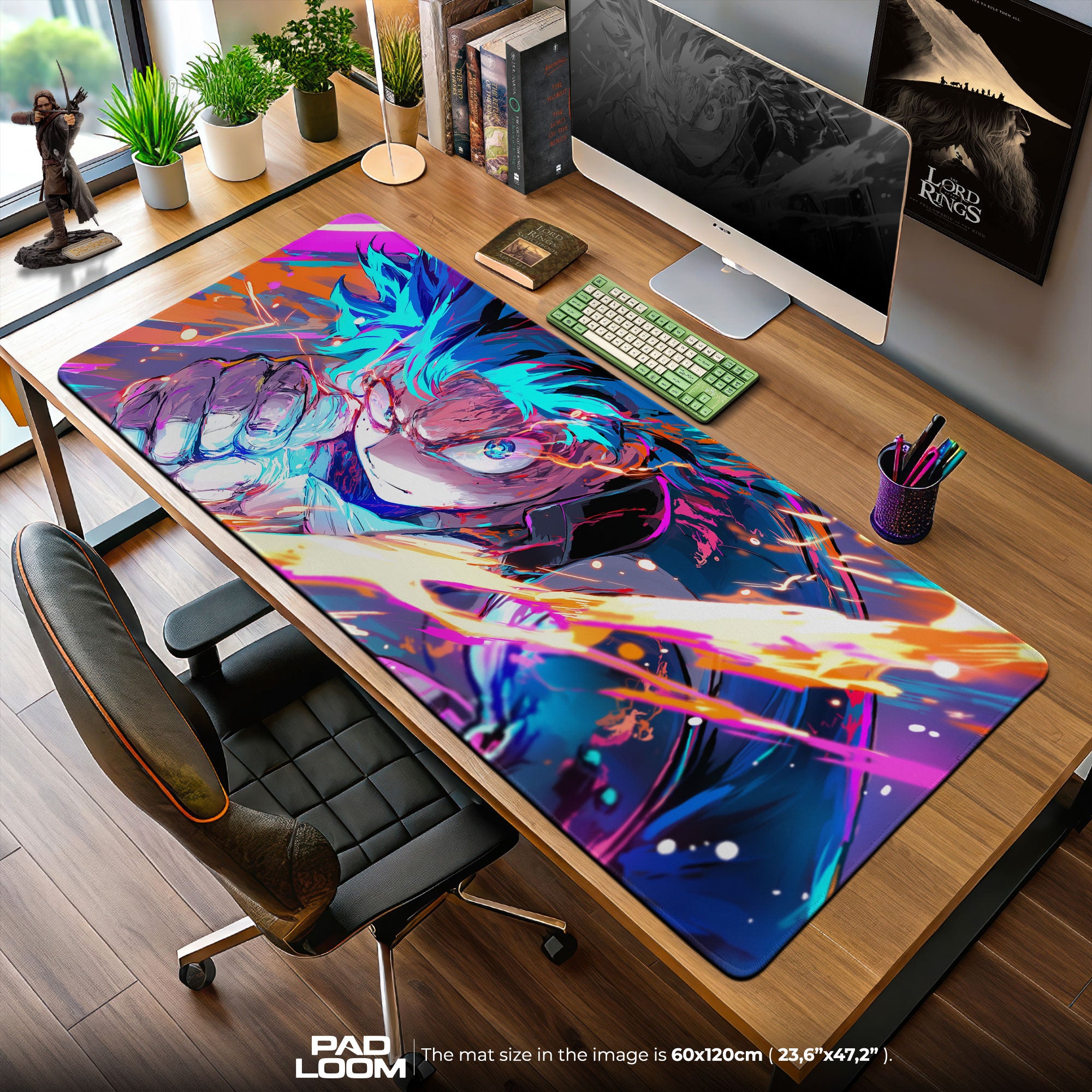 Deku One For All Mouse Pad, MHA Anime Power Surge Gaming Desk Mat
