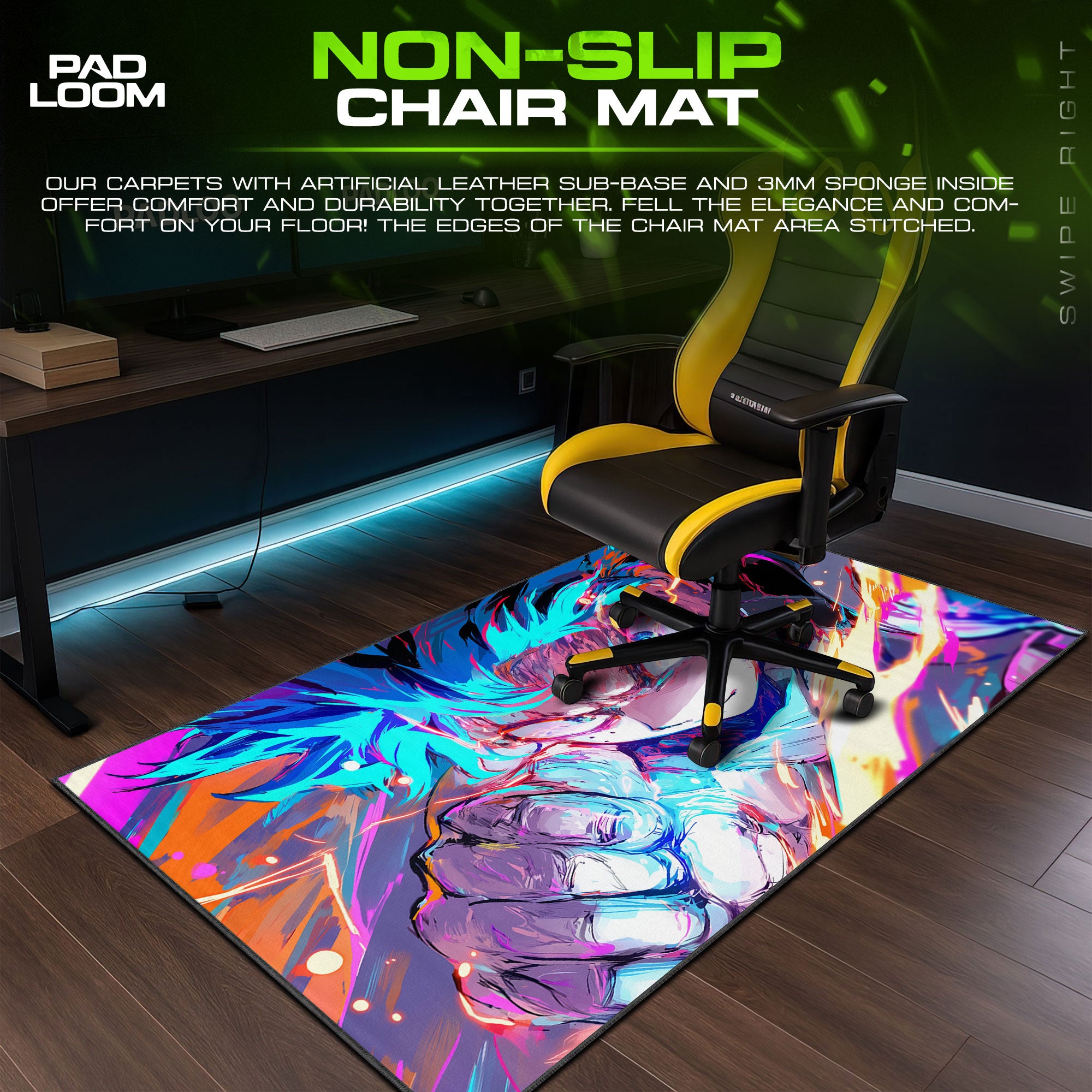 Deku One For All Mouse Pad, MHA Anime Power Surge Gaming Desk Mat