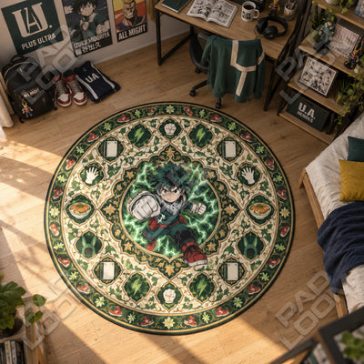 Deku Punching Round Rug - My Hero Academia Chair Mat