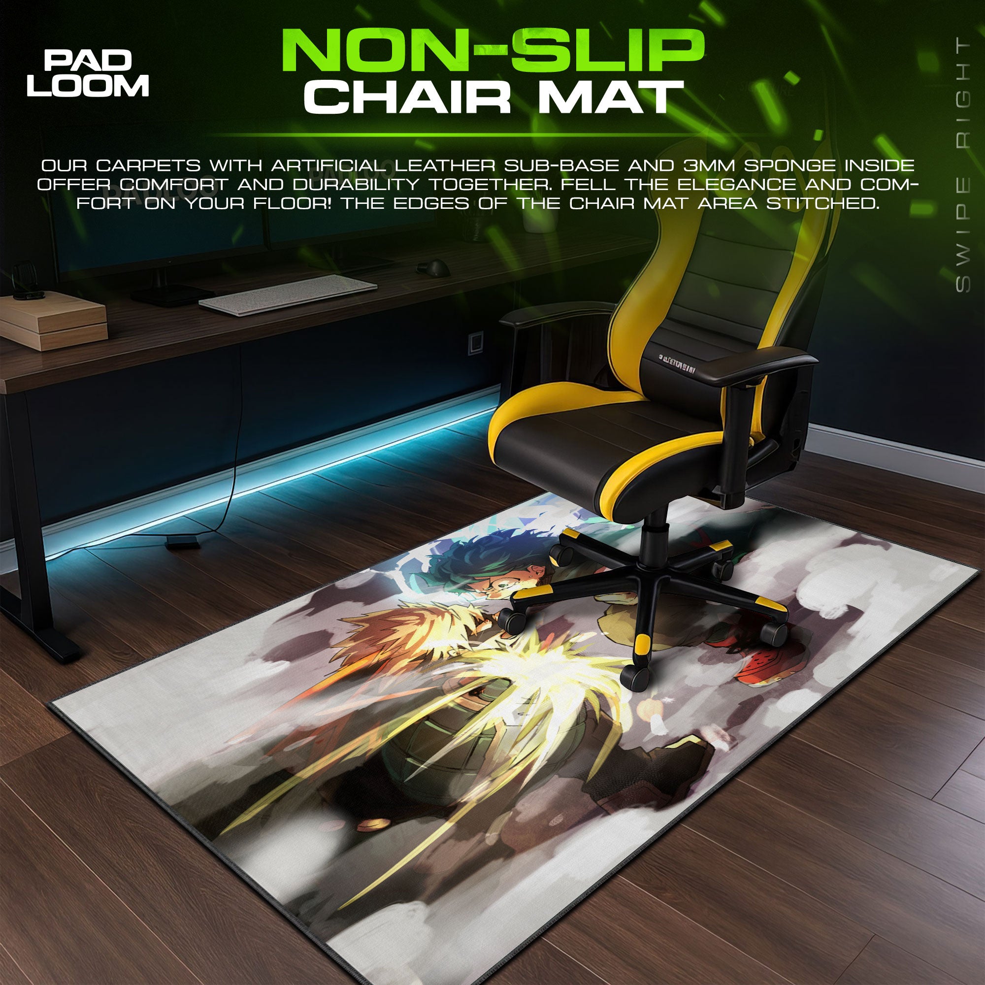 Deku vs Bakugo Clash Mouse Pad, Anime Gaming Desk Mat