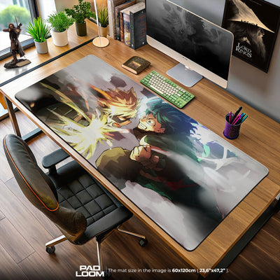 Deku vs Bakugo Clash Mouse Pad, Anime Gaming Desk Mat