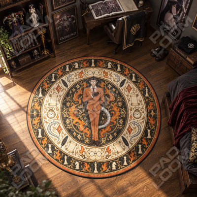 Demiurge Ember Round Rug - Overlord Chair Mat