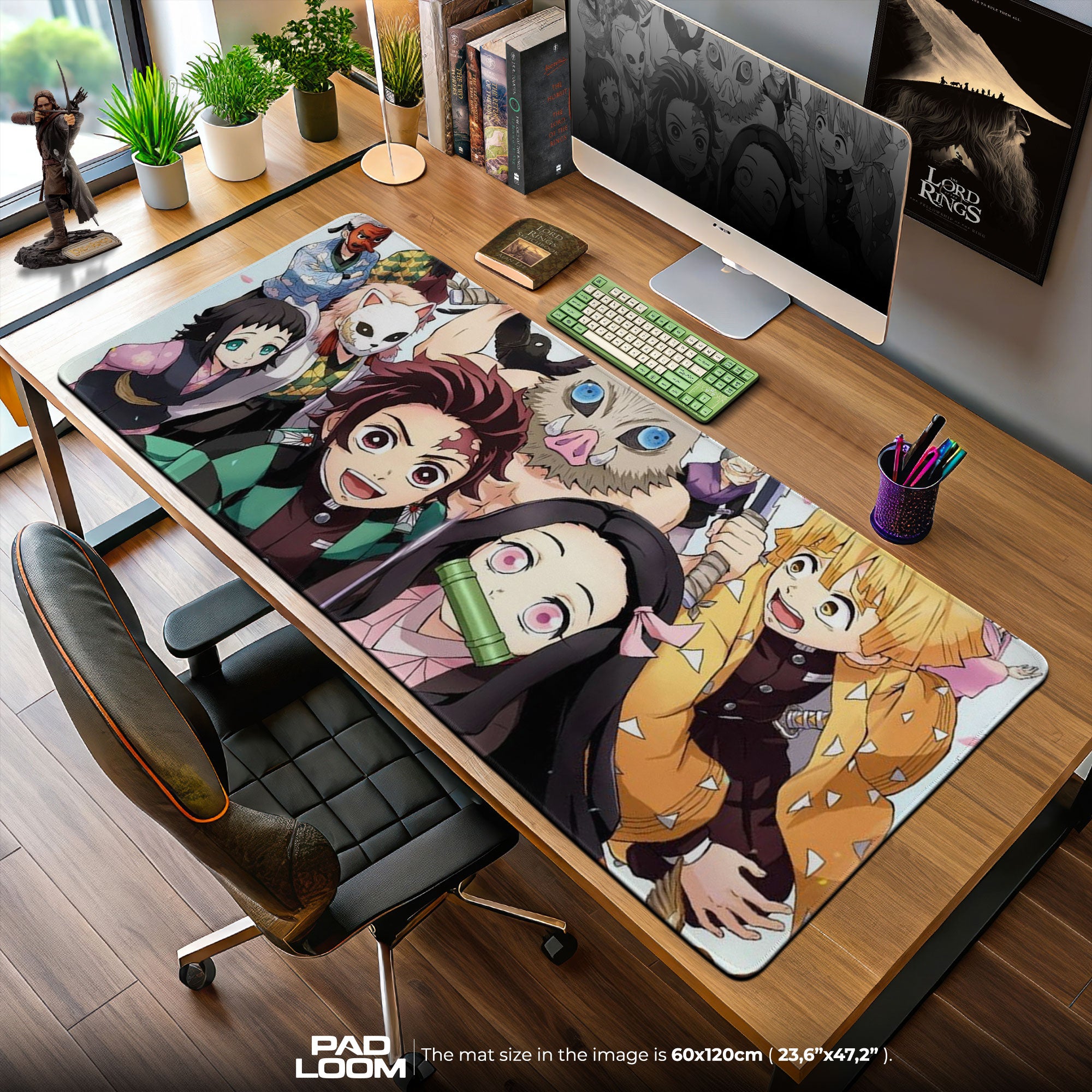 Demon Slayer Group Portrait Mouse Pad, Anime Gaming Desk Mat