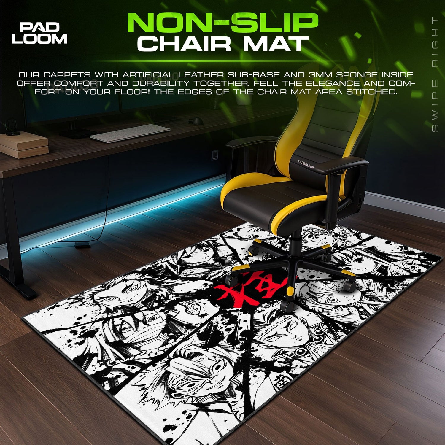 Demon Slayer Hashira Mouse Pad - Ink Style Anime Desk Mat Padloom
