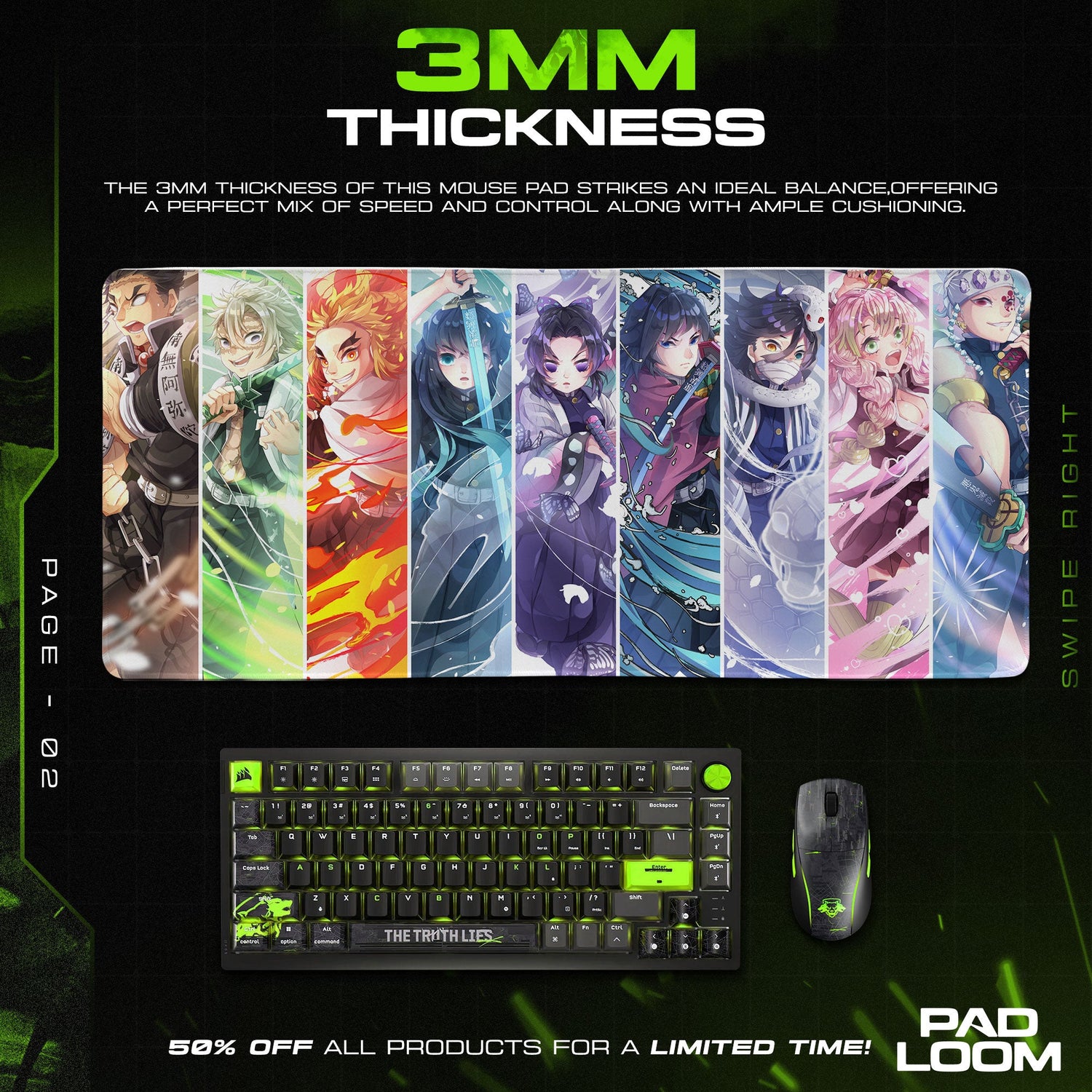 Demon Slayer Hashira Mouse Pad - Unity of Pillars Desk Mat Padloom