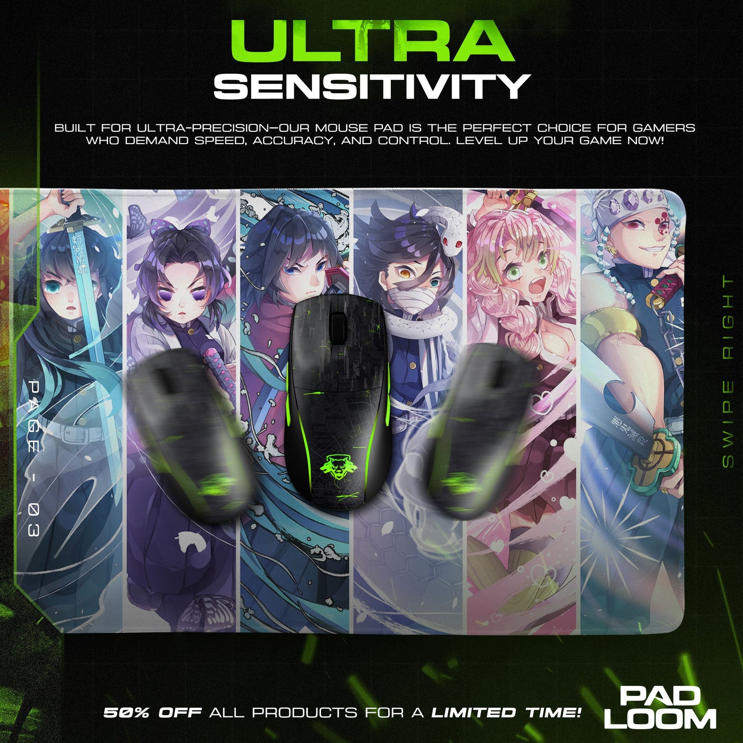 Demon Slayer Hashira Mouse Pad - Unity of Pillars Desk Mat Padloom