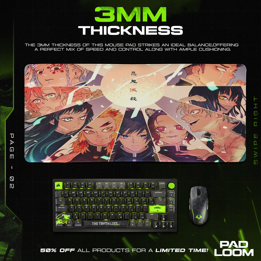 Demon Slayer Hashira Mouse Pad - Unity of Pillars Desk Mat Padloom