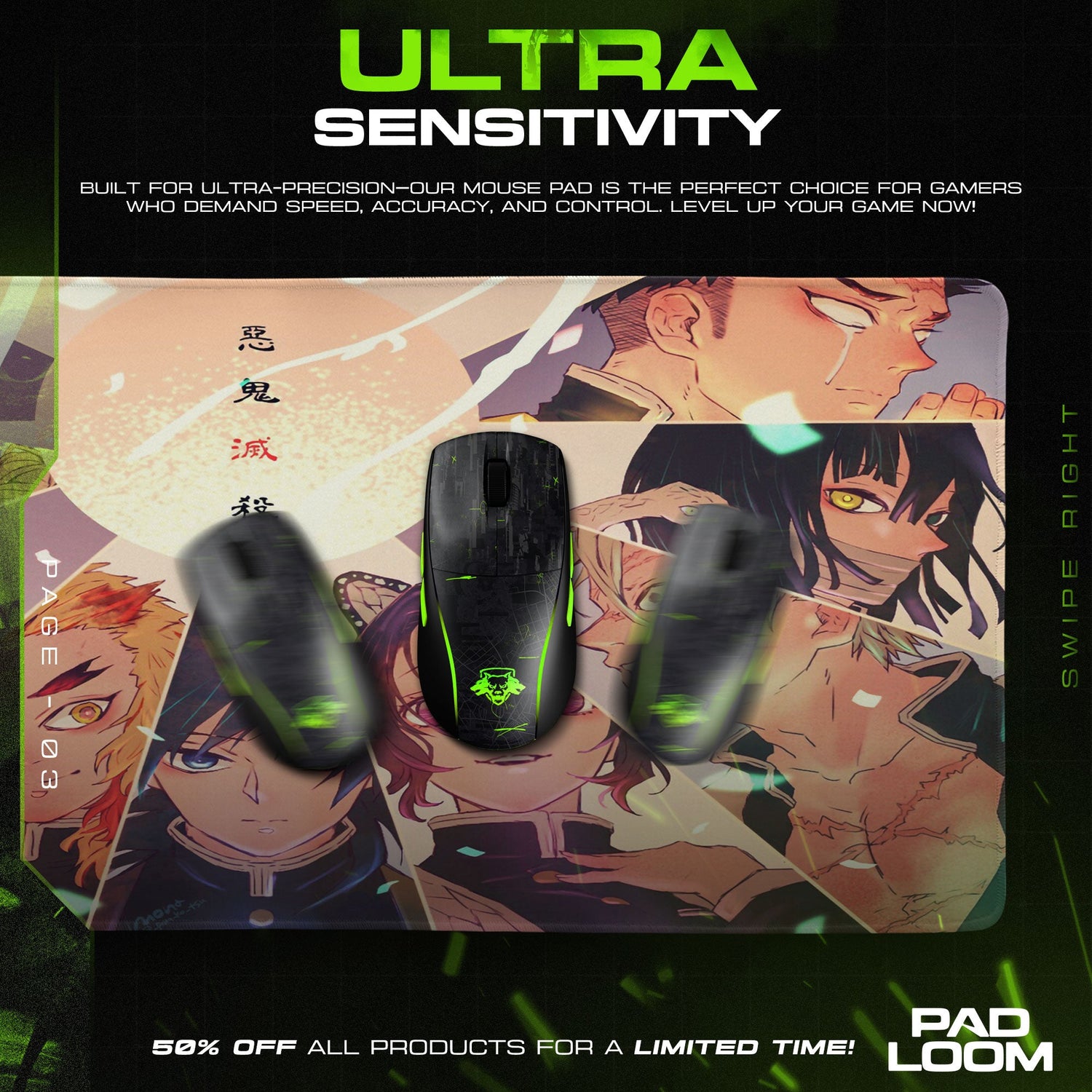 Demon Slayer Hashira Mouse Pad - Unity of Pillars Desk Mat Padloom
