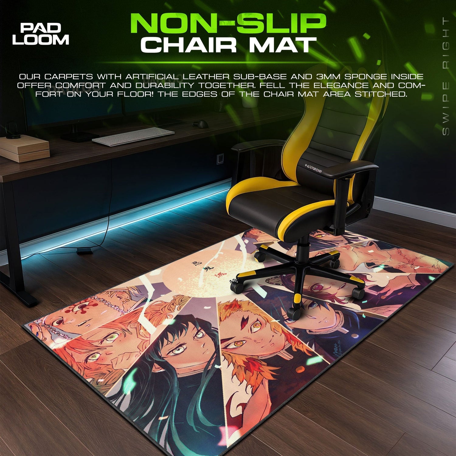 Demon Slayer Hashira Mouse Pad - Ink Style Anime Desk Mat Padloom