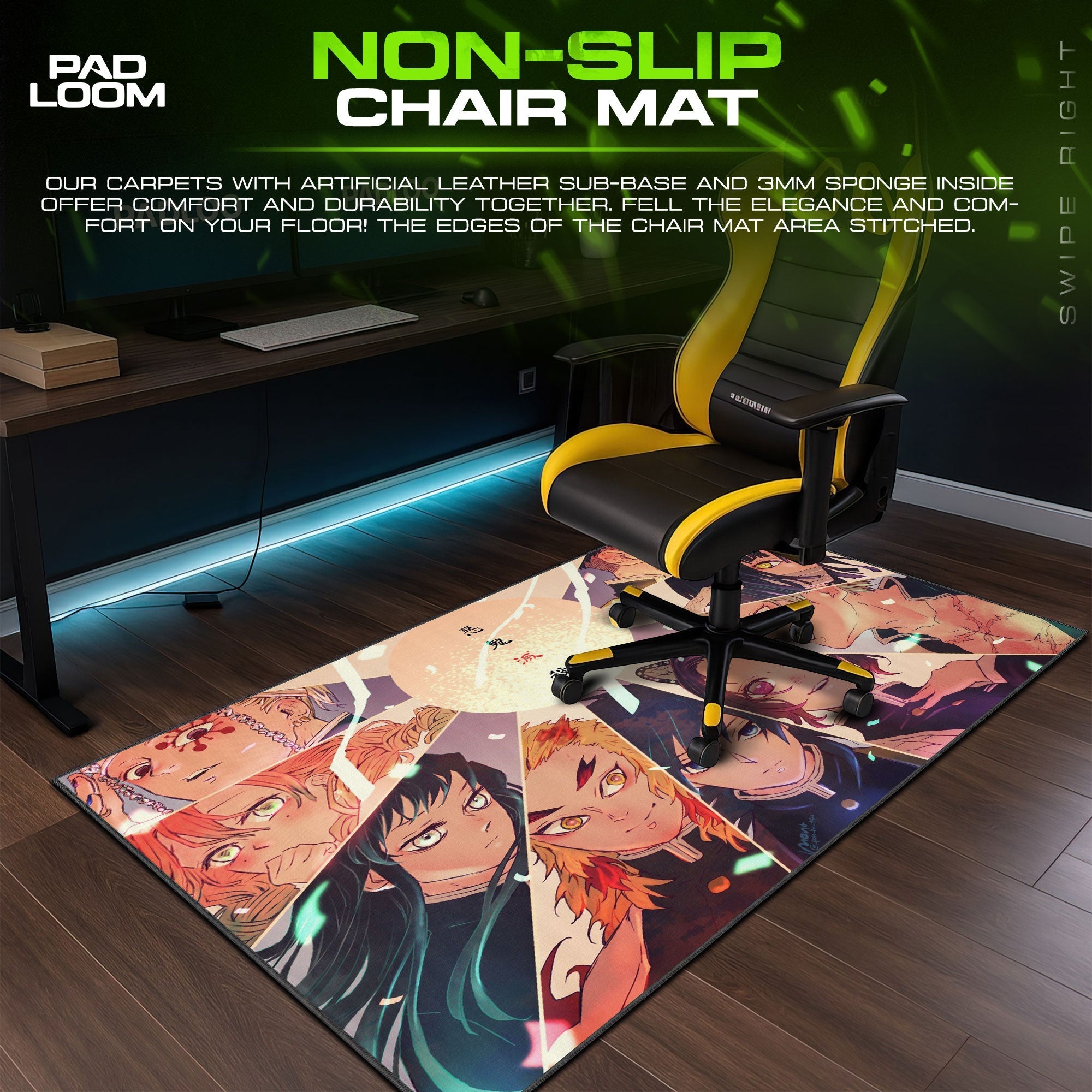 Demon Slayer Hashira Mouse Pad - Ink Style Anime Desk Mat Padloom