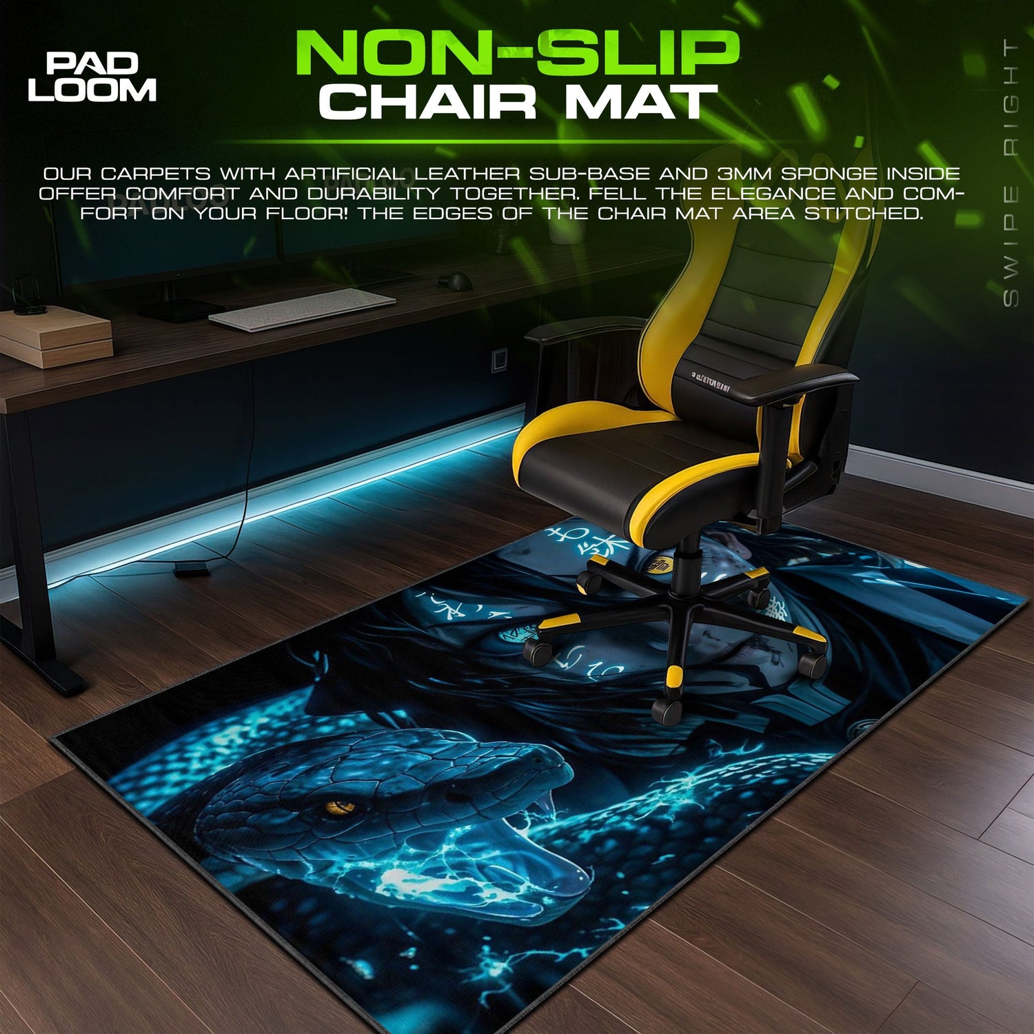 Demon Slayer Iguro Obanai Mouse Pad – Anime Gaming Desk Mat Padloom