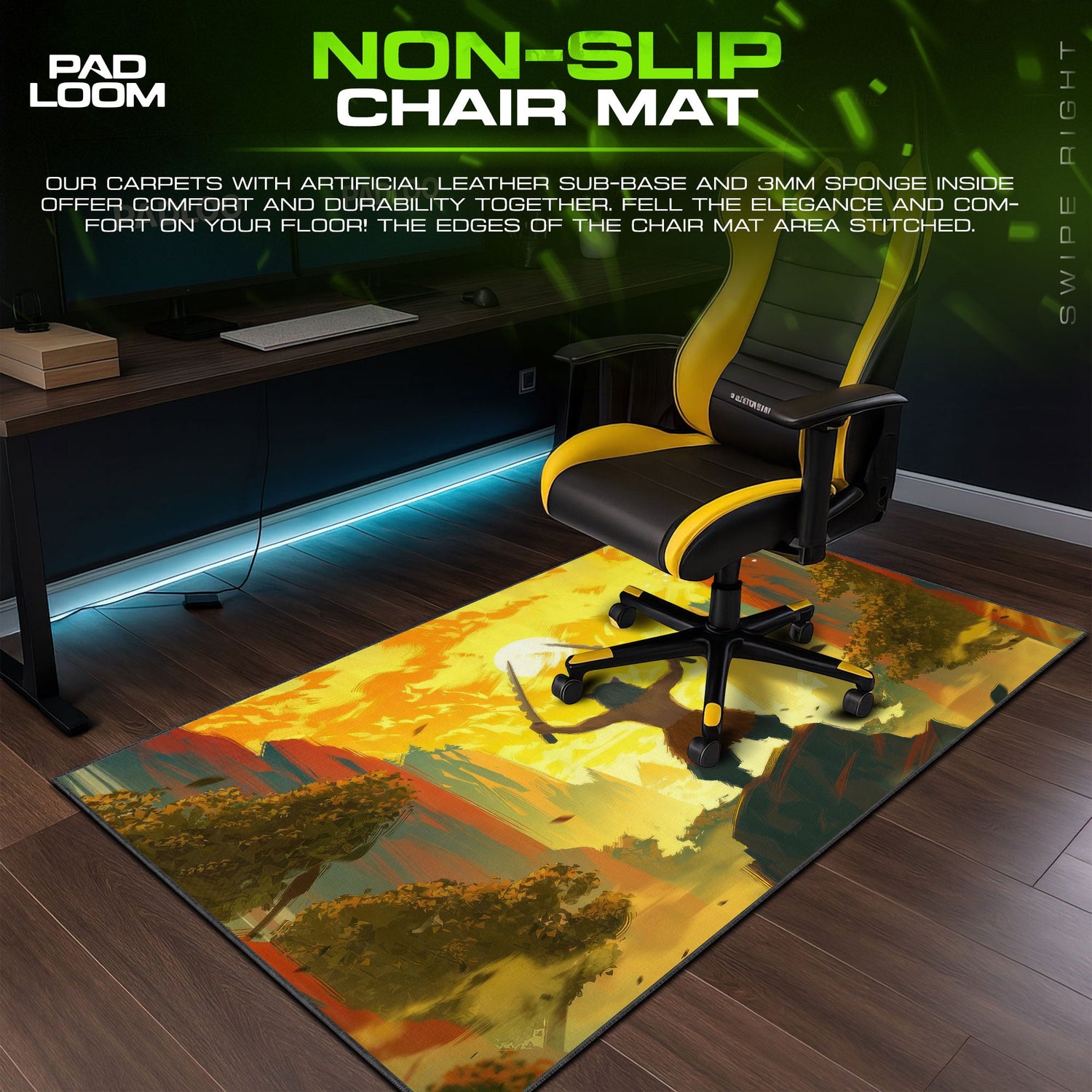 Demon Slayer Inosuke Sunrise Mouse Pad, Anime Desk Mat Padloom