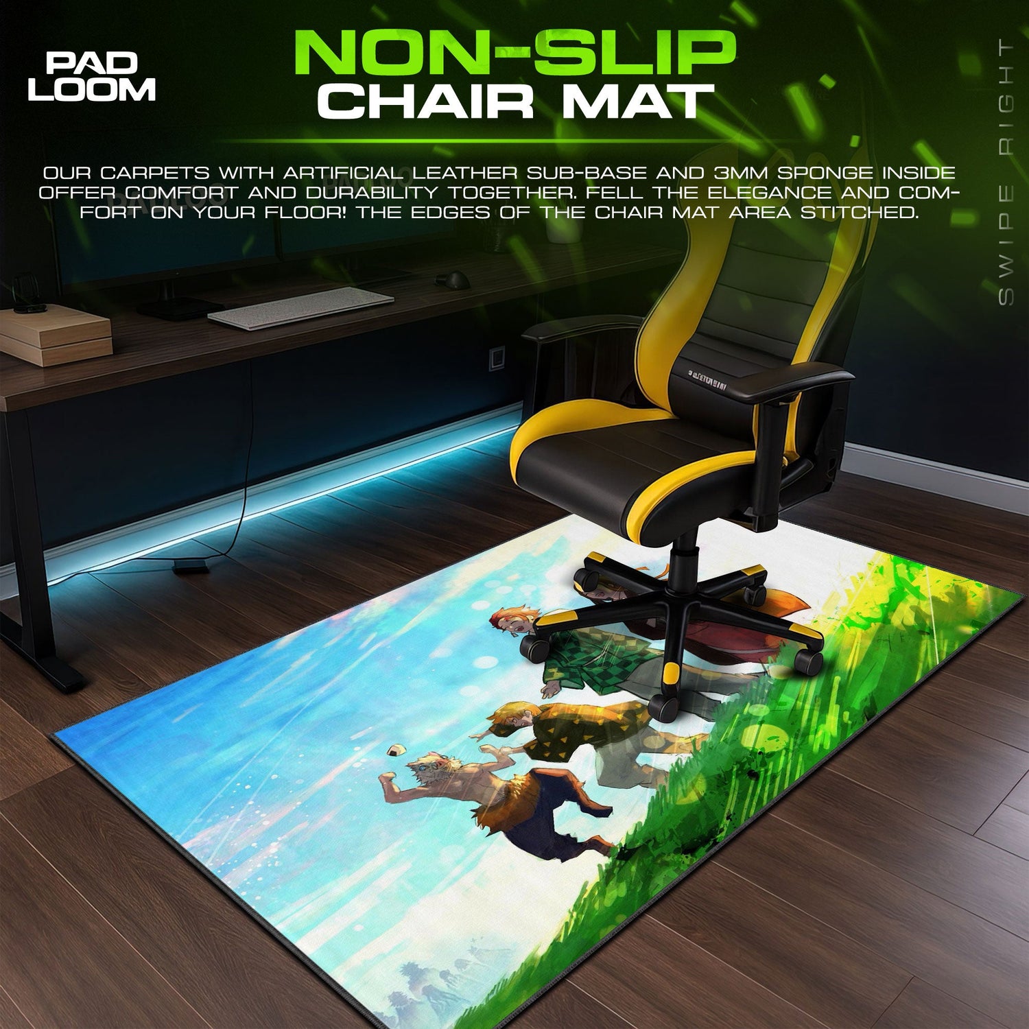 Demon Slayer Joyful Journey Mouse Pad, Anime Gaming Desk Mat Padloom