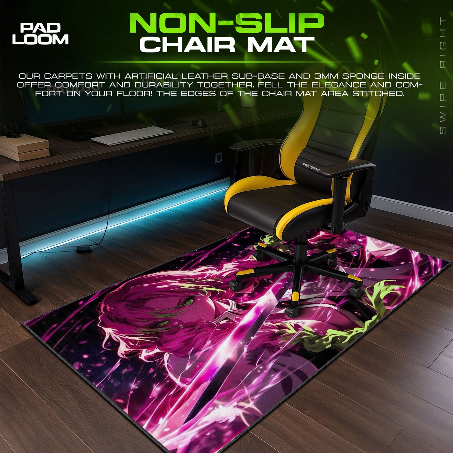 Demon Slayer Mitsuri Kanroji Mouse Pad – Anime Gaming Desk Mat Padloom