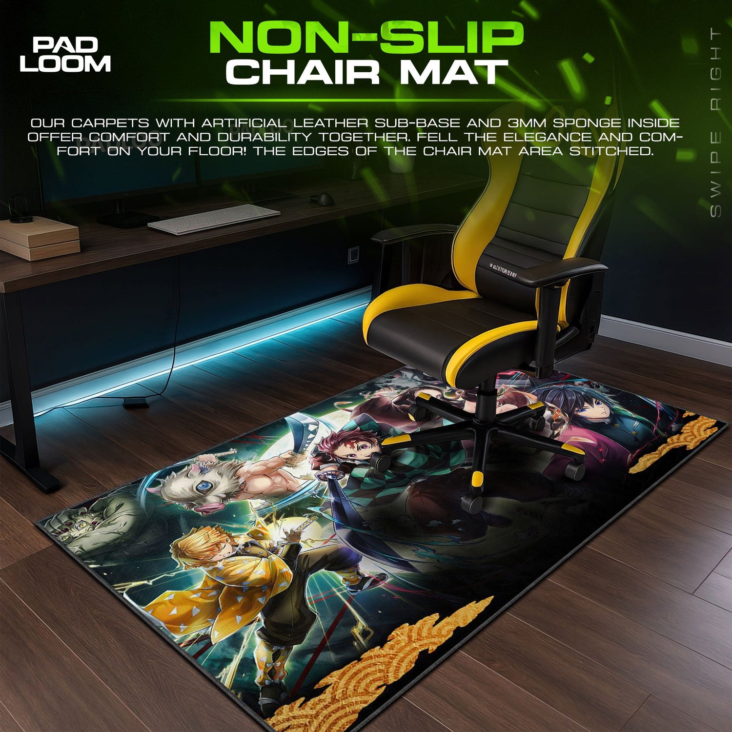 Demon Slayer Mouse Pad - Breath of Unity Anime Desk Mat Padloom