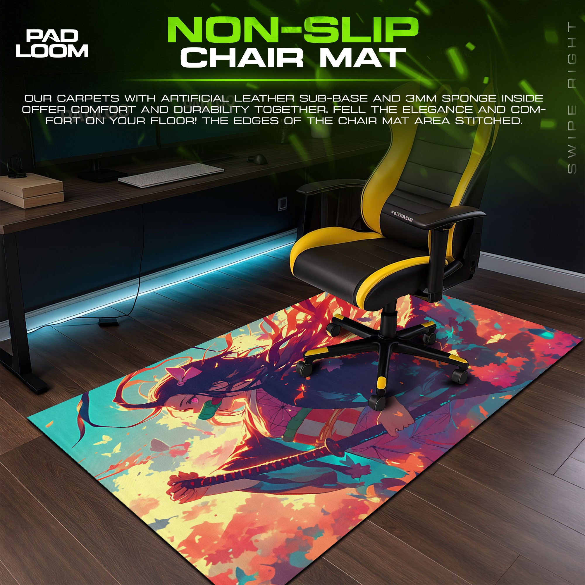 Demon Slayer Nezuko Blossom Flow Mouse Pad, Anime Desk Mat